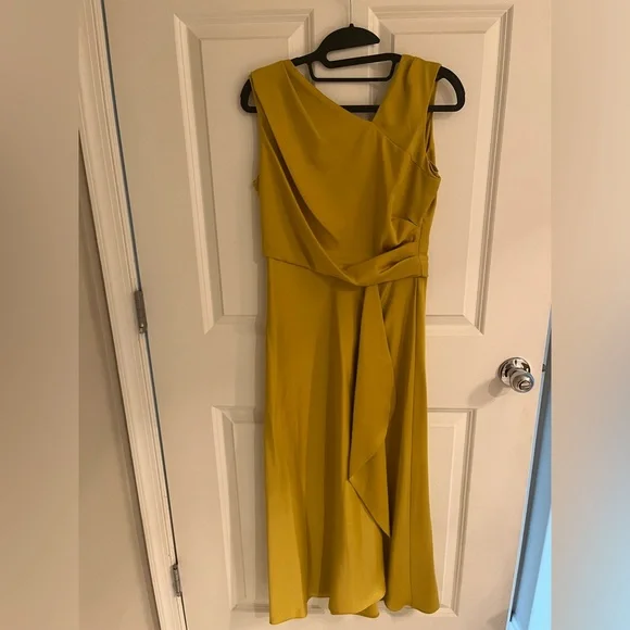 mustard formal dress Unique V Neck Yellow Prom Dress with Sweep Train, Yellow Formal Dress, –  jbydress main image 0
